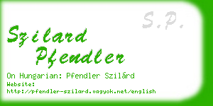 szilard pfendler business card